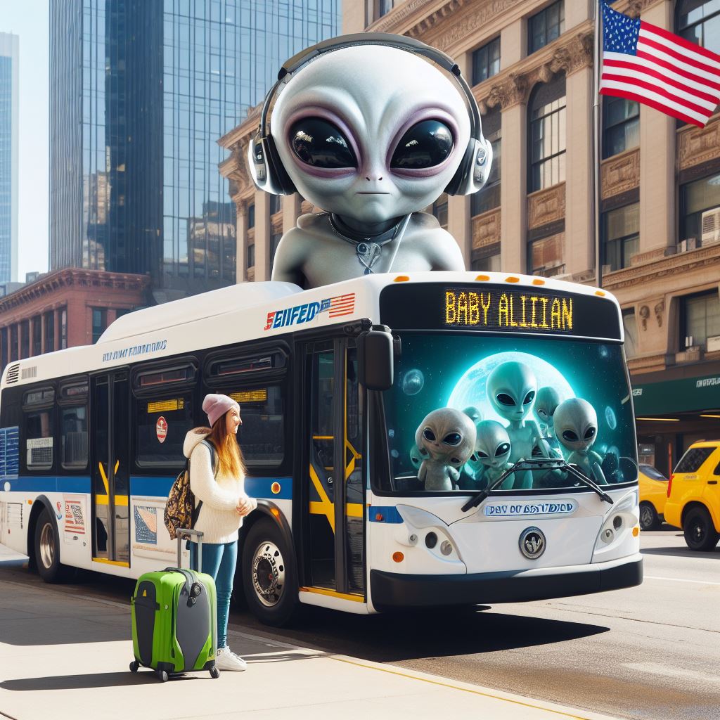 Baby Alien Fan Bus Tour Caracol Mail Hub